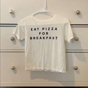 Eat Pizza For Breakfast Cropped T Shirt
